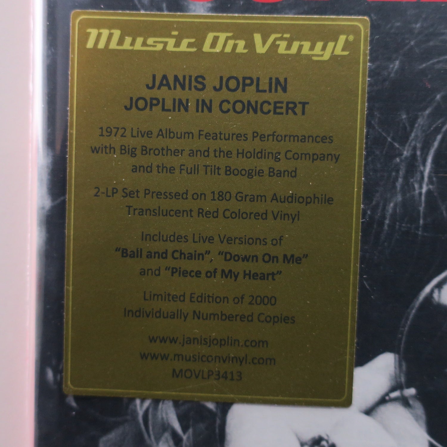 JANIS JOPLIN 'Joplin In Concert' 180g RED Vinyl 2LP – GOLDMINE RECORDS
