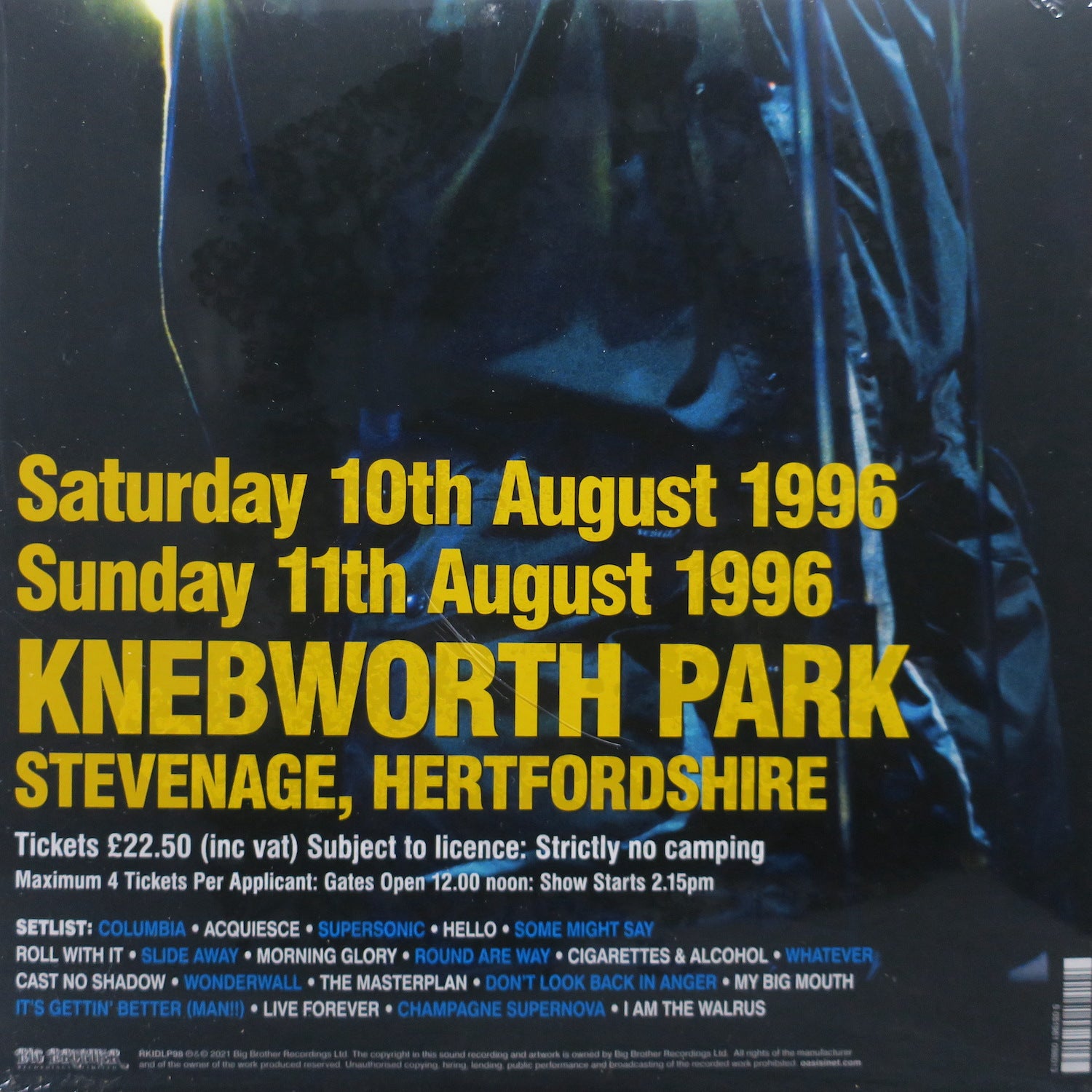 OASIS 'Knebworth 1996' Vinyl 3LP