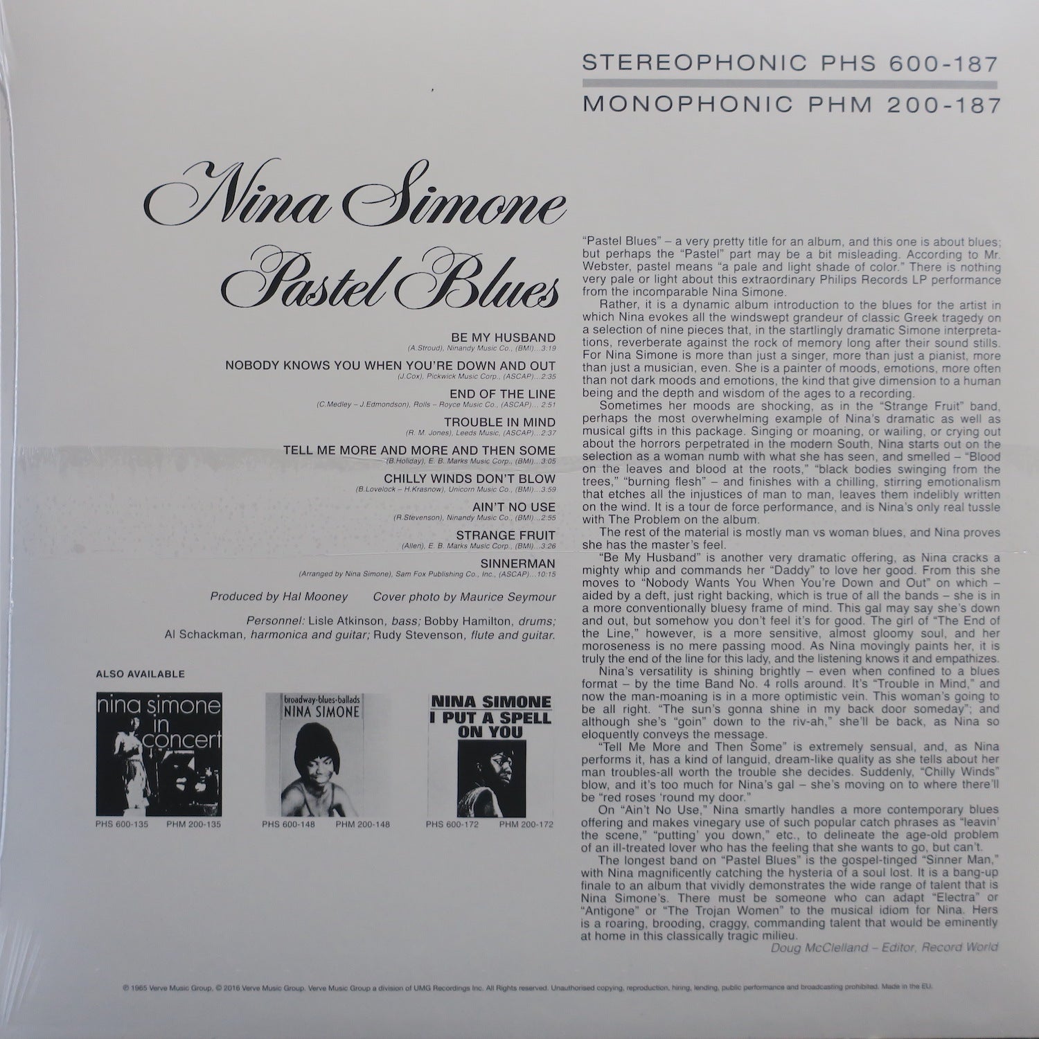 NINA SIMONE 'Pastel Blues' 180g Vinyl LP – GOLDMINE RECORDS